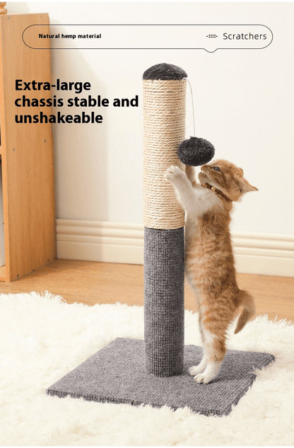 1 Durable Sisal Cat Scratching Board, 상호작용 장난감 볼과 함께 - 조절 가능한 높이, 내마모성, 가루 없는, 가정용 고양이에게 이상적, 전원 공급이 필요하지 않음, 고양이 긁는 패드No.3169