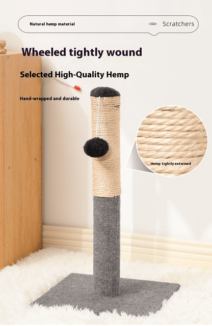 1 Durable Sisal Cat Scratching Board, 상호작용 장난감 볼과 함께 - 조절 가능한 높이, 내마모성, 가루 없는, 가정용 고양이에게 이상적, 전원 공급이 필요하지 않음, 고양이 긁는 패드No.3169