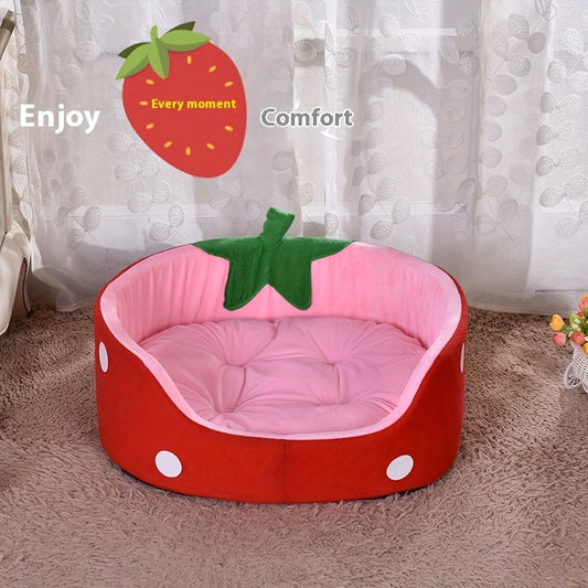 1pc 딸기 점프 점프 애완 동물 침대, PVC 재질, 비조립, 과일 디자인 개 및 고양이 둥지, 소형부터 중형까지의 품종, 새끼 강아지 및 새끼 고양이용 편안한 실내 수용지No.3300