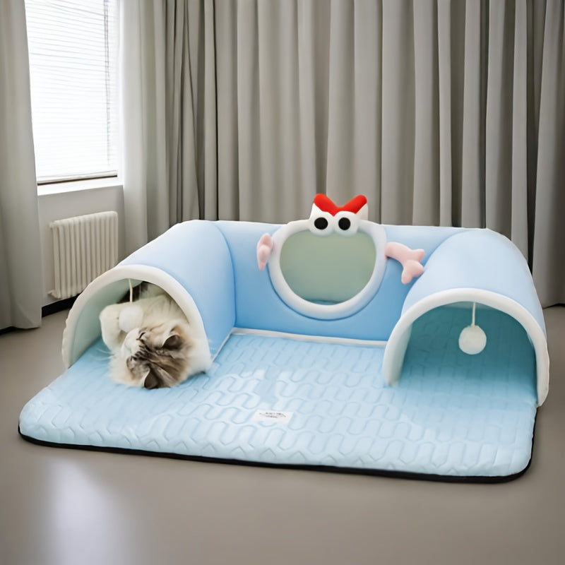 분리 가능한 기능이 있는 멋진 고양이 장난감, 고양이용 숨고찾기 터널, 수면 및 놀이 공간을 조합한 제품, 개 및 소형 동물 포함된 애완동물에 적합합니다.No.3301