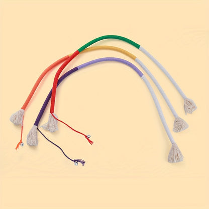 SILICAT 플러시 고양이 장난감, 벨이 달린 내구성 있는 끈 치아 청소 애완 동물 장난감, 배터리가 필요하지 않음, 고양이용 상호 작용 플레이 액세서리No.3320