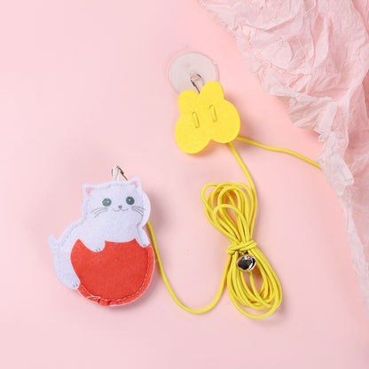 고양이 장난감 셀프 안녕 답답함 해소 그네 타기 문 걸기 신축 깃털 매달기 고양이 방망이 방울 놀리기 애완동물 장난감No.1392