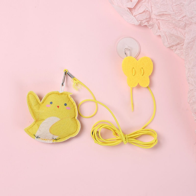 고양이 장난감 셀프 안녕 답답함 해소 그네 타기 문 걸기 신축 깃털 매달기 고양이 방망이 방울 놀리기 애완동물 장난감No.1392