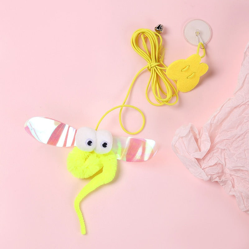 고양이 장난감 셀프 안녕 답답함 해소 그네 타기 문 걸기 신축 깃털 매달기 고양이 방망이 방울 놀리기 애완동물 장난감No.1392